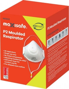RES503_ P2 Cupped Dust Mask - Side View, P2 Rating for Particle Protection, Soldering, Welding, Grinding, and Sanding, Box of 20 P2 Dust Masks