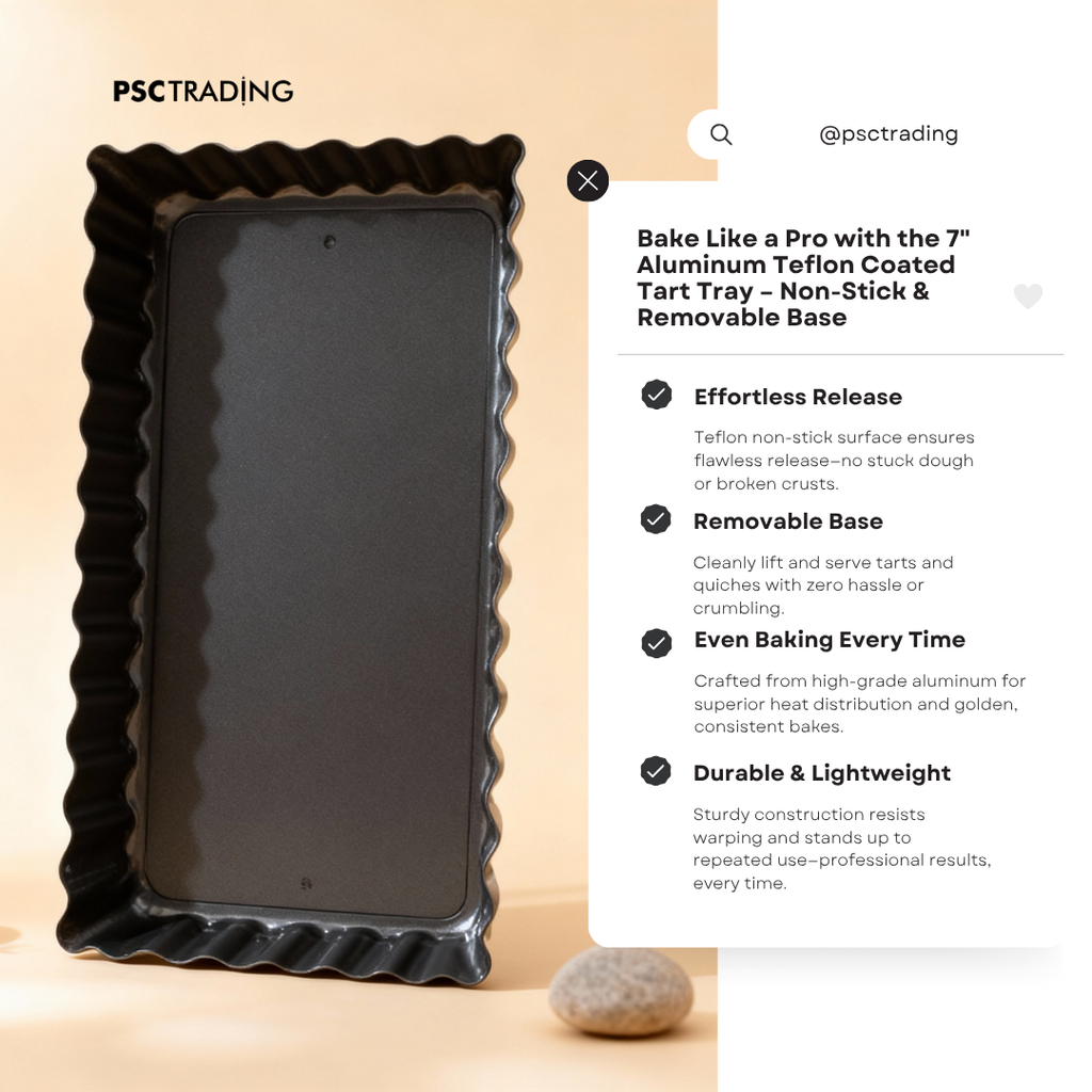 🍰 Bake Like a Pro: Discover the Aluminum Teflon Coated 7" Tart Tray with Removable Base