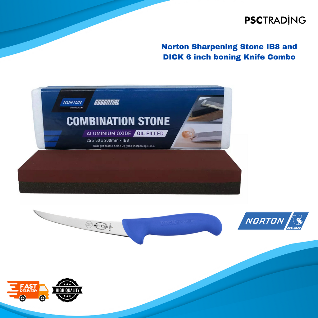 The Perfect Duo: Norton Sharpening Stone IB8 and DICK 6-Inch Boning Knife Combo