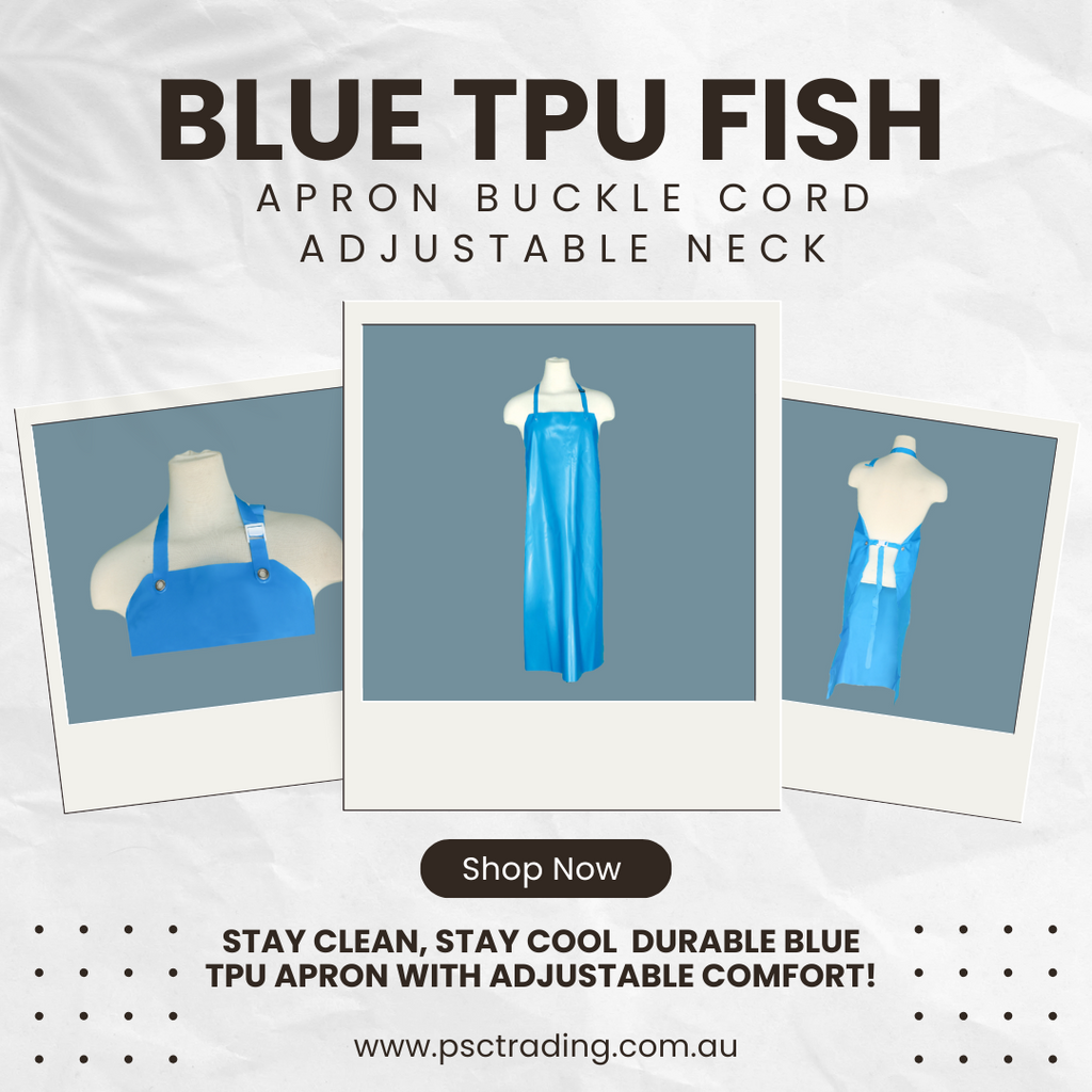 Stay Clean & Comfortable with Our Blue TPU Fish Apron