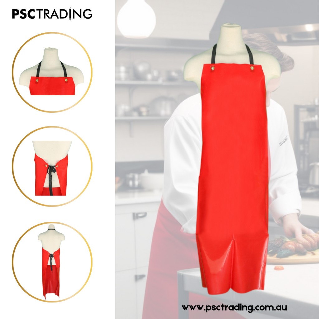 Red PVC Apron with Metal Eyelets: The Ultimate Kitchen and Workshop Essential