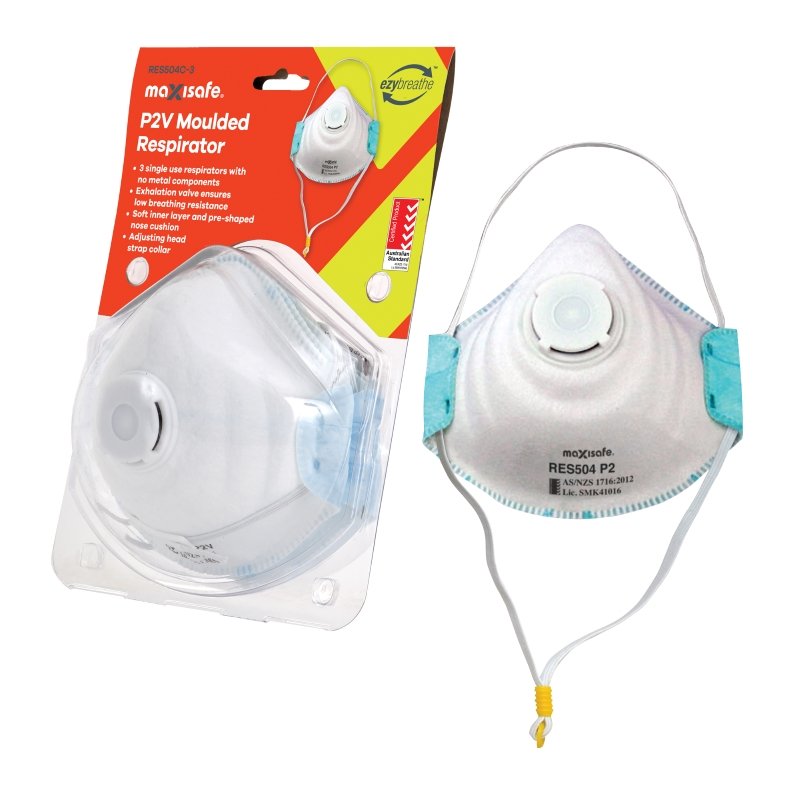 RES504C-3_ P2 Dust Mask with Exhalation Valve, Three P2 Dust Masks in Card Packaging, Soldering Dust Mask, Welding Respirator, Grinding Mask with Valve